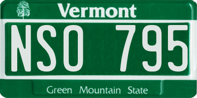 VT license plate NSO795