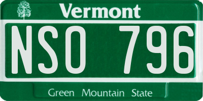 VT license plate NSO796