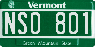 VT license plate NSO801