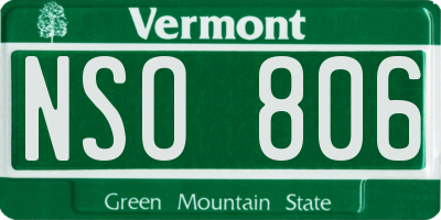 VT license plate NSO806
