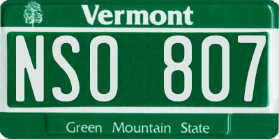 VT license plate NSO807