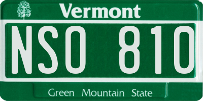 VT license plate NSO810