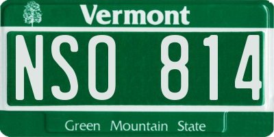VT license plate NSO814