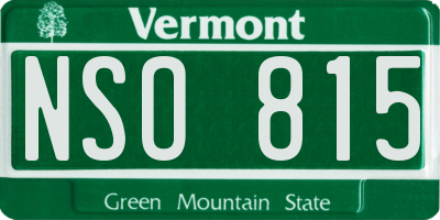 VT license plate NSO815