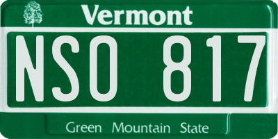 VT license plate NSO817