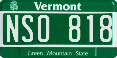 VT license plate NSO818