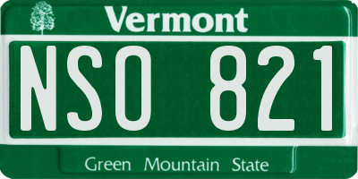 VT license plate NSO821