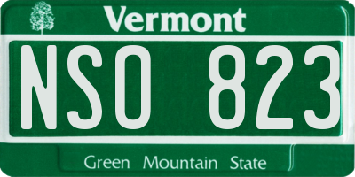 VT license plate NSO823