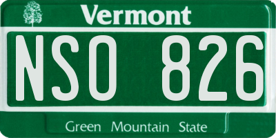 VT license plate NSO826