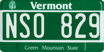 VT license plate NSO829