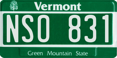 VT license plate NSO831