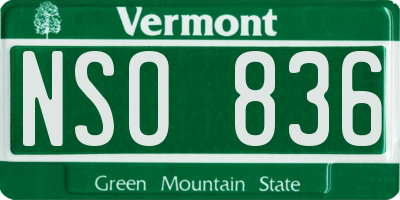 VT license plate NSO836