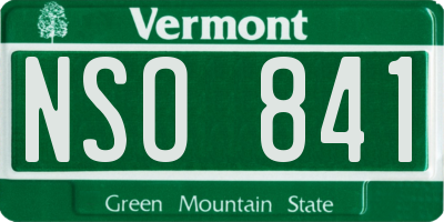 VT license plate NSO841