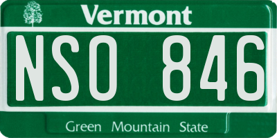 VT license plate NSO846