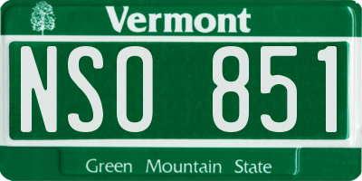 VT license plate NSO851