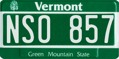 VT license plate NSO857