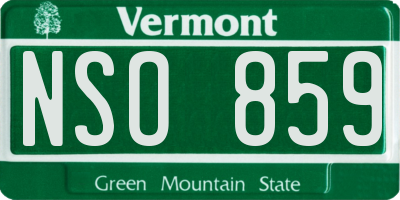 VT license plate NSO859