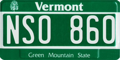 VT license plate NSO860