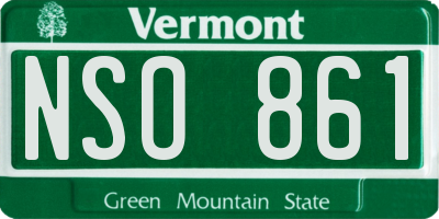 VT license plate NSO861