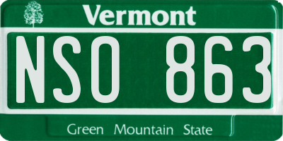 VT license plate NSO863