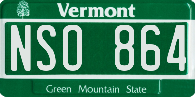 VT license plate NSO864