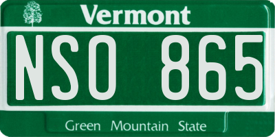VT license plate NSO865