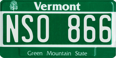 VT license plate NSO866