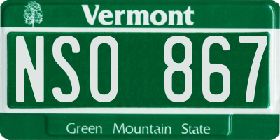 VT license plate NSO867