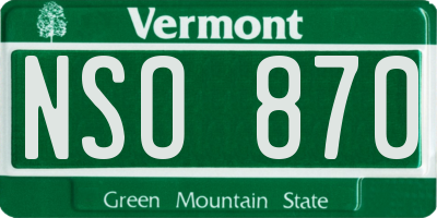 VT license plate NSO870