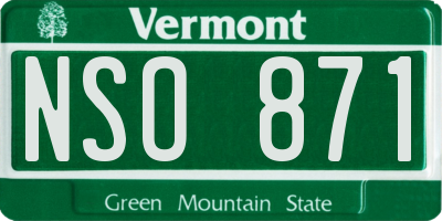 VT license plate NSO871