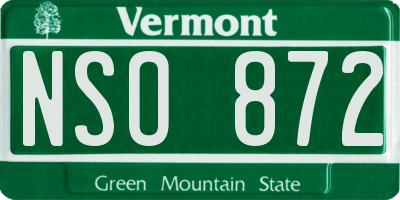 VT license plate NSO872