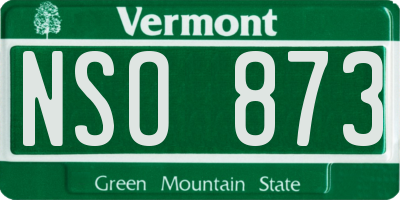 VT license plate NSO873