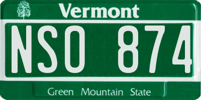 VT license plate NSO874