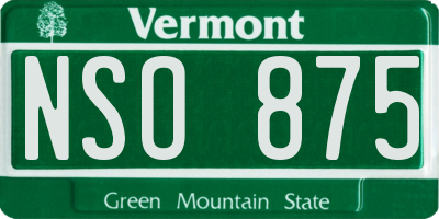 VT license plate NSO875