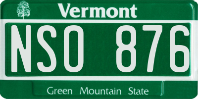 VT license plate NSO876