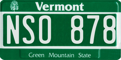 VT license plate NSO878