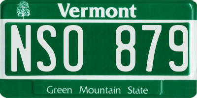 VT license plate NSO879