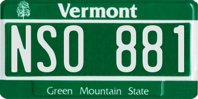 VT license plate NSO881