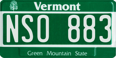 VT license plate NSO883