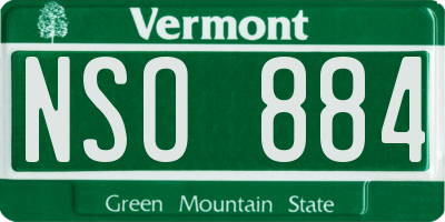 VT license plate NSO884