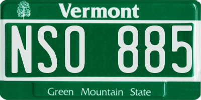 VT license plate NSO885