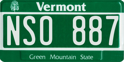VT license plate NSO887