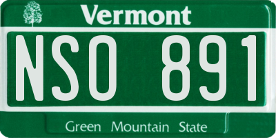 VT license plate NSO891