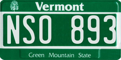 VT license plate NSO893