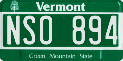 VT license plate NSO894