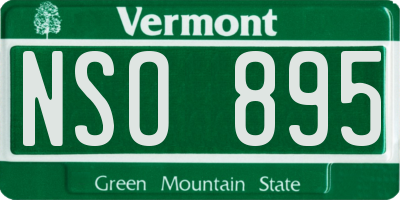 VT license plate NSO895