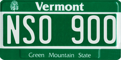 VT license plate NSO900