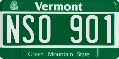 VT license plate NSO901