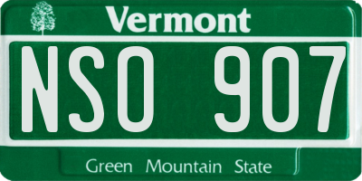 VT license plate NSO907
