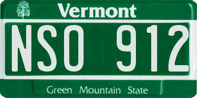 VT license plate NSO912